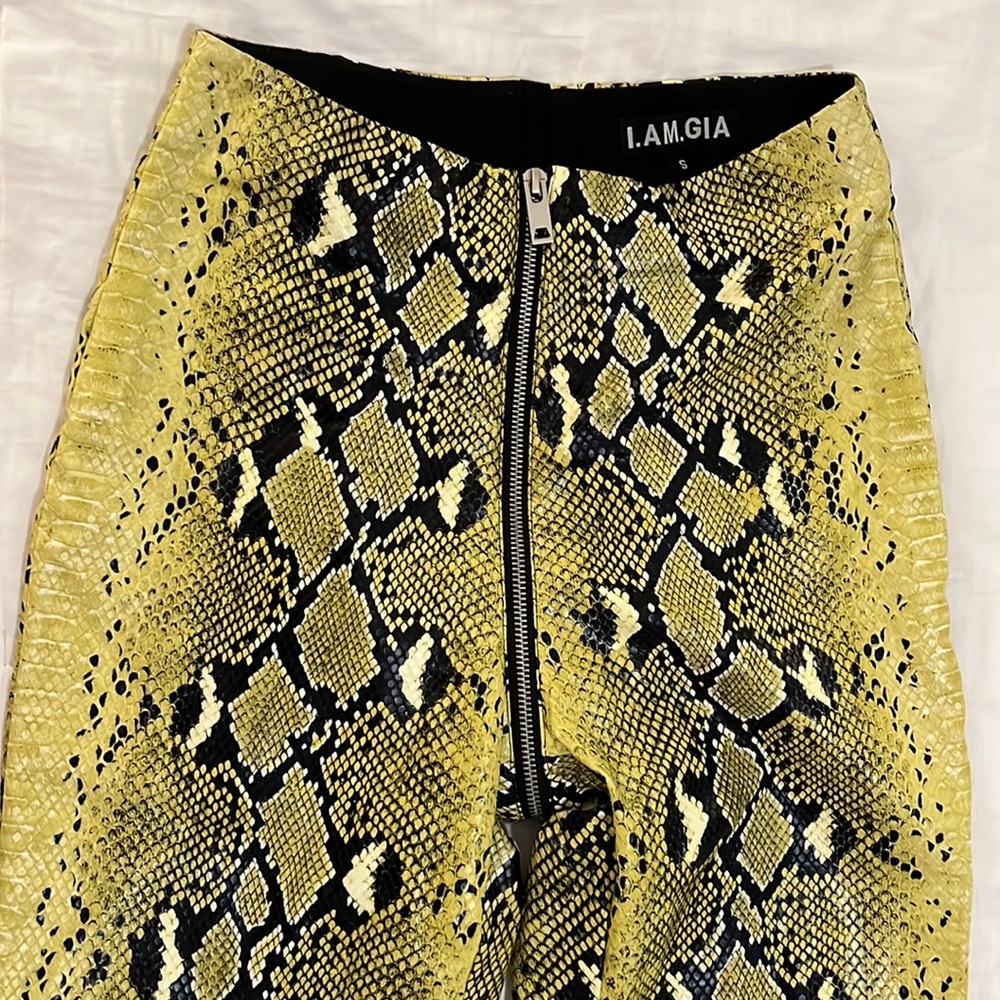 I am Gia snakeskin zip up pants